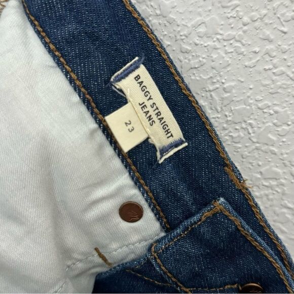 Madewell Baggy Straight High Rise Jeans in Dark Worn Indigo Wash Size 23 NH643 - Picture 12 of 13